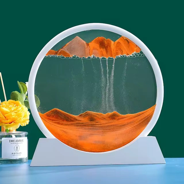 D Moving Sand Art Nordic Creative Oranment Liquid Hourglass Flowing Sand Sandscape Round Quicksand Painting Home Decor Gifts